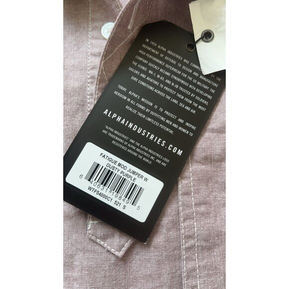 Men's Alpha Industries Pullover Long Sleeve Dusty Purple Size S - Picture 8 of 10